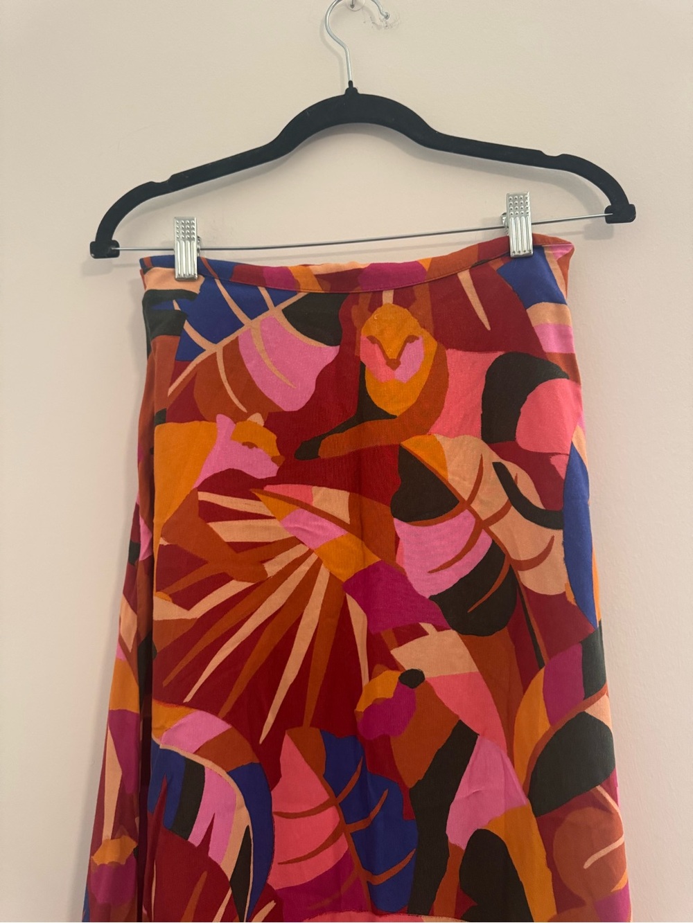 Anthropologie Farm Rio Satin floral orange pink blue slip - Picture 5 of 12